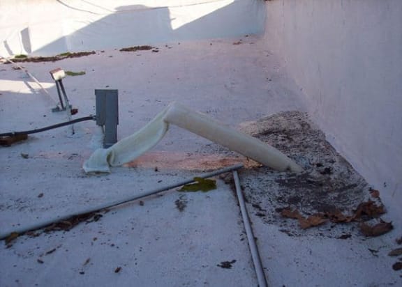 Liner coming out of the broken pipe